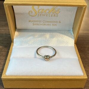 Sachs Jewelers Silver Ring With Gold Heart